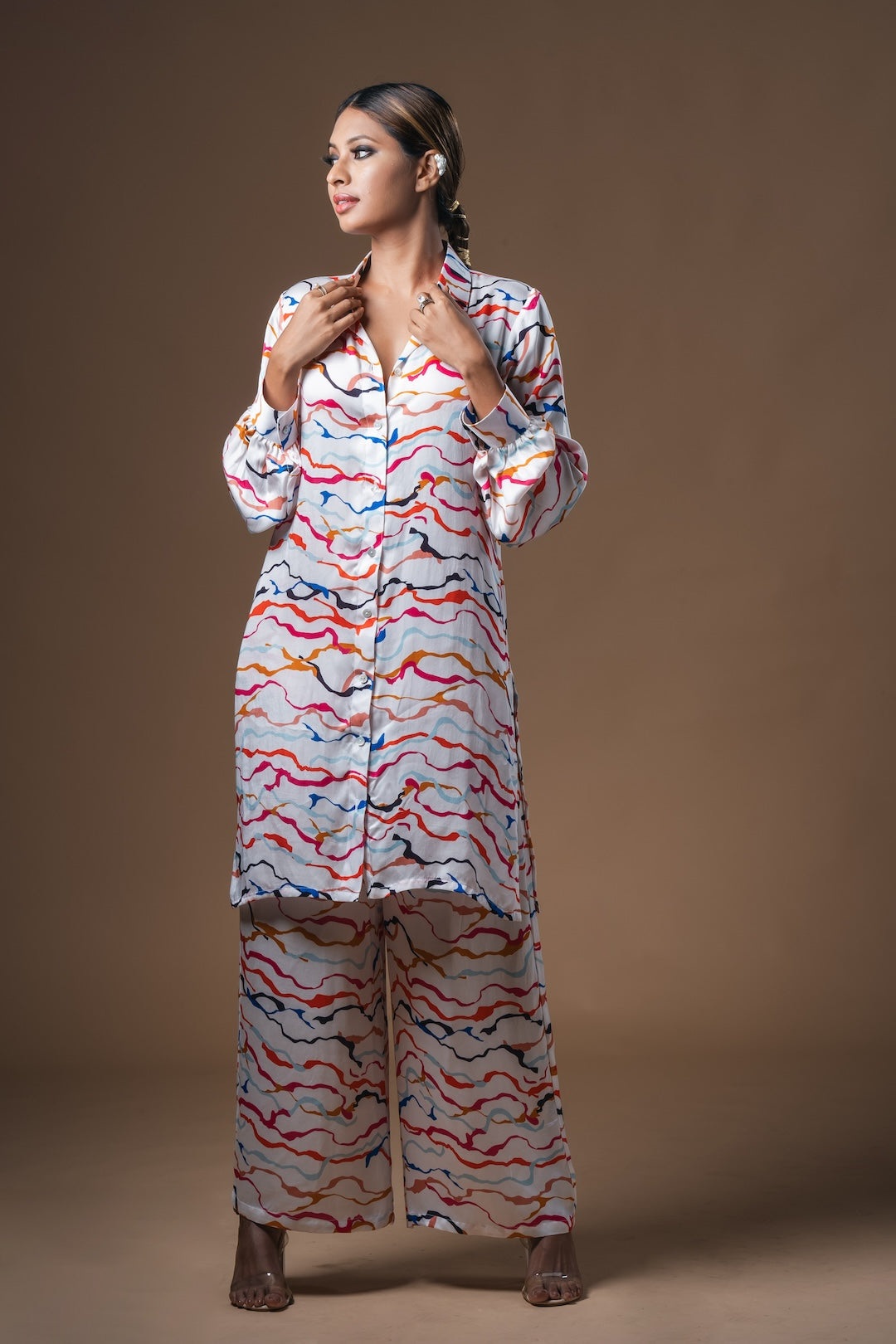 Collared Kurta With Palazzo Pants - Khushboo Haran Borkar