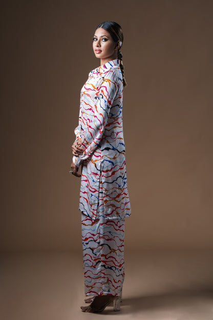 Collared Kurta With Palazzo Pants - Khushboo Haran Borkar